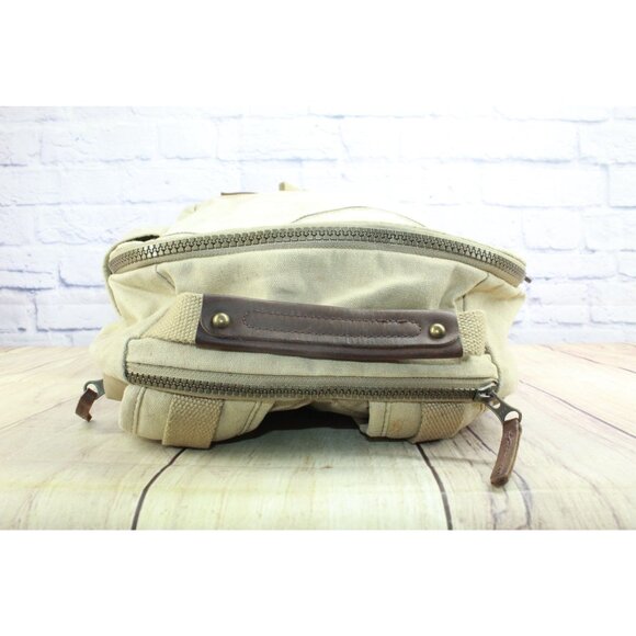 LL Bean Unisex Waxed Canvas Travel Backpack Dark Khaki - Picture 5 of 11